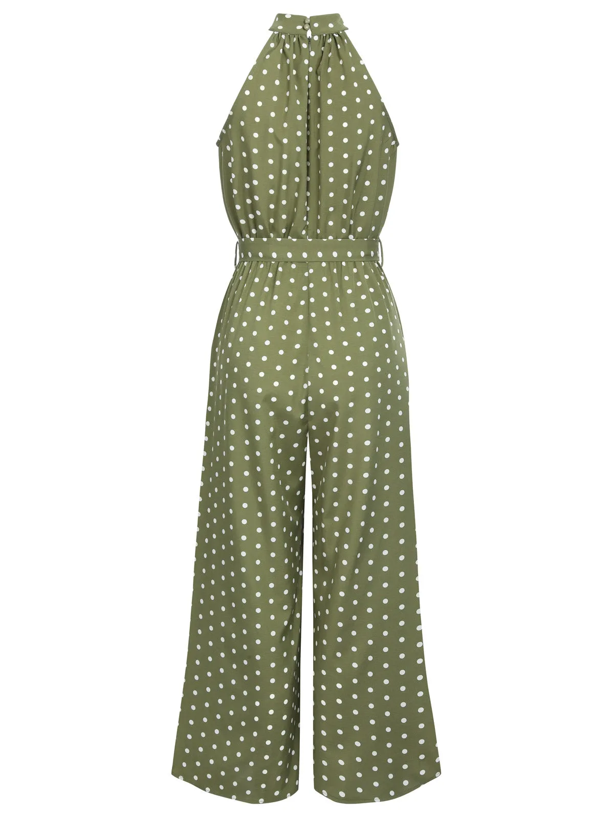 1930s Polka Dot Belt Jumpsuit