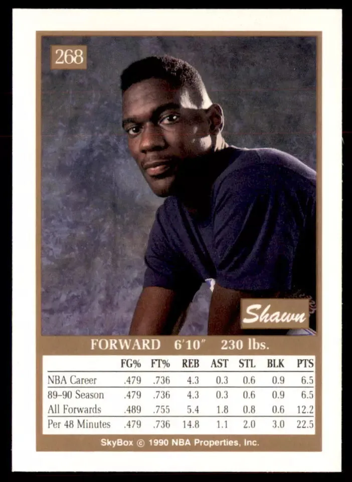 1990 Skybox Shawn Kemp #268 Seattle Super Sonic