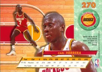 1992-93 Fleer Ultra Carl Herrera #270 Houston Rockets