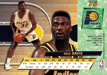 1992-93 Fleer Ultra Dale Davis #75 Indiana Pacers