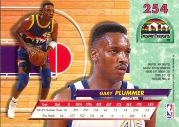 1992-93 Fleer Ultra Gary Plummer RC #254 Denver Nuggets