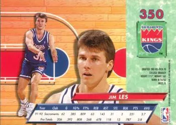 1992-93 Fleer Ultra Jim Les  #350 Sacramento Kings