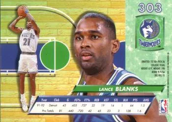 1992-93 Fleer Ultra Lance Blanks  #303 Minnesota Timberwolves