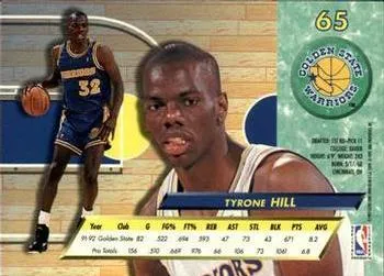 1992-93 Fleer Ultra Tyrone Hill #65 Golden State Warriors