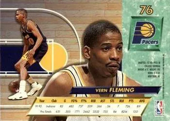 1992-93 Fleer Ultra Vern Fleming #76 Indiana Pacers