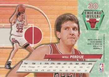 1992-93 Fleer Ultra Will Perdue #30 Chicago Bulls