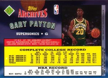 1992-93 Topps Archives Gary Payton  #137 Seattle SuperSonics