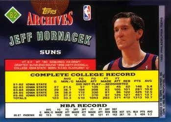 1992-93 Topps Archives Jeff Hornacek  #82 Phoenix Suns