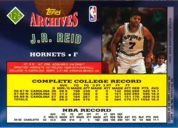 1992-93 Topps Archives J.R. Reid  #126 Charlotte Hornets