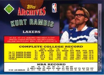 1992-93 Topps Archives Kurt Rambis  #19 Los Angeles Lakers