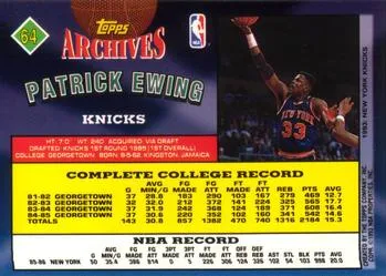 1992-93 Topps Archives Patrick Ewing  #64 New York Knicks