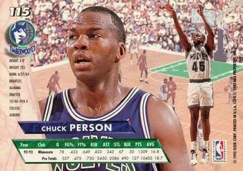 1993-94 Fleer Ultra Chuck Person #115 Minnesota Timberwolves