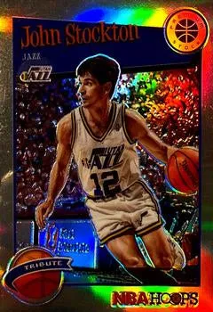 2019-22 Hoops Premium Stock John Stockton Tribute Silver Prizm #292 Utah Jazz