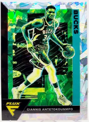 2020-21 Panini Flux Silver Cracked Ice Prizm #97 Giannis Antetokounmpo