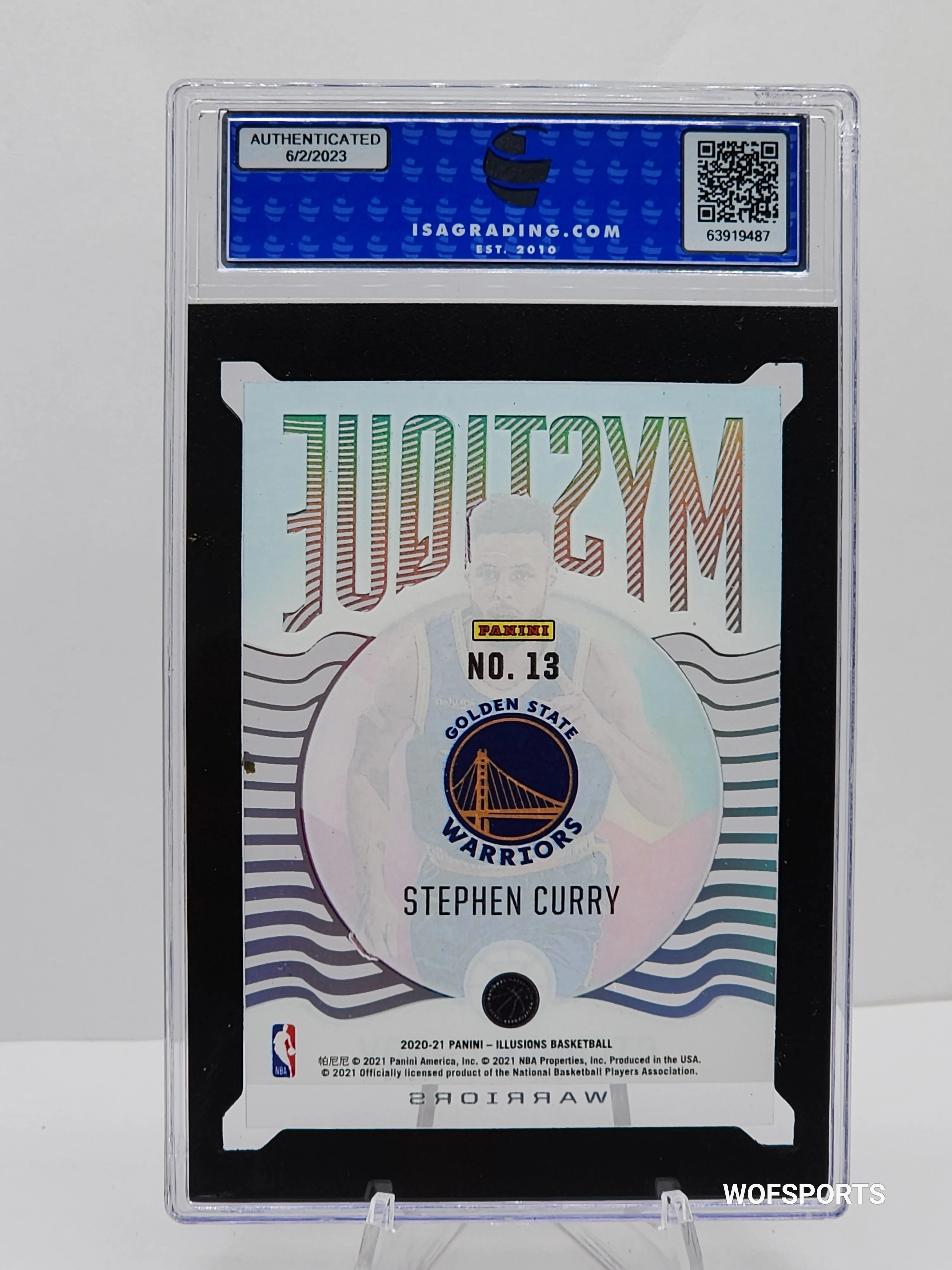 2020 Panini Illusions Mystique 13 Stephen Curry Sapphire ISA 10 GEM Mint Color Match SP