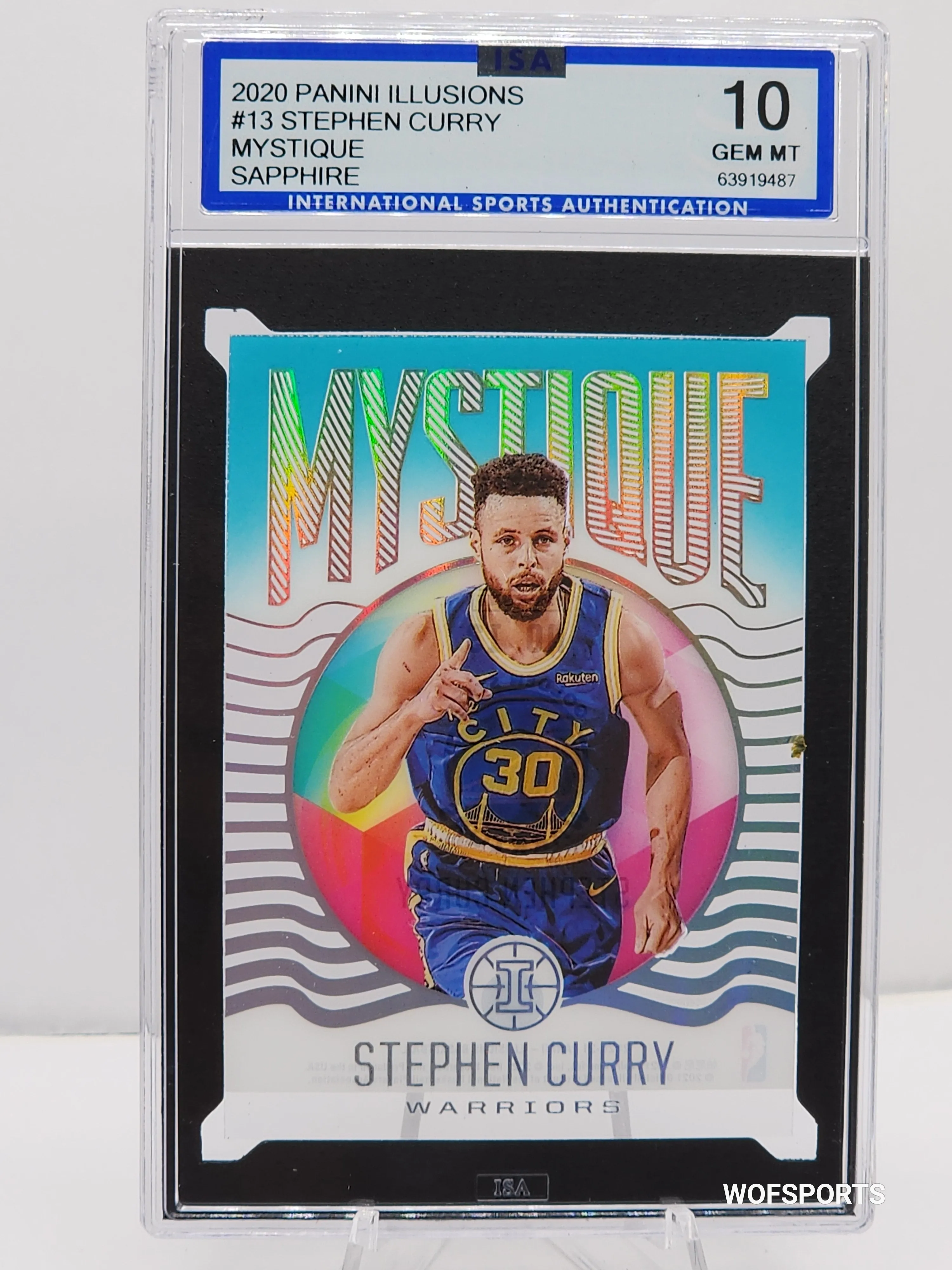 2020 Panini Illusions Mystique 13 Stephen Curry Sapphire ISA 10 GEM Mint Color Match SP