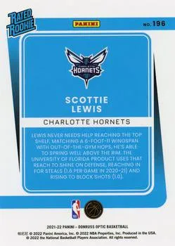 2021-22 Panini Donruss Optic Rated Rookies Scottie Lewis #196 Charlotte Hornets