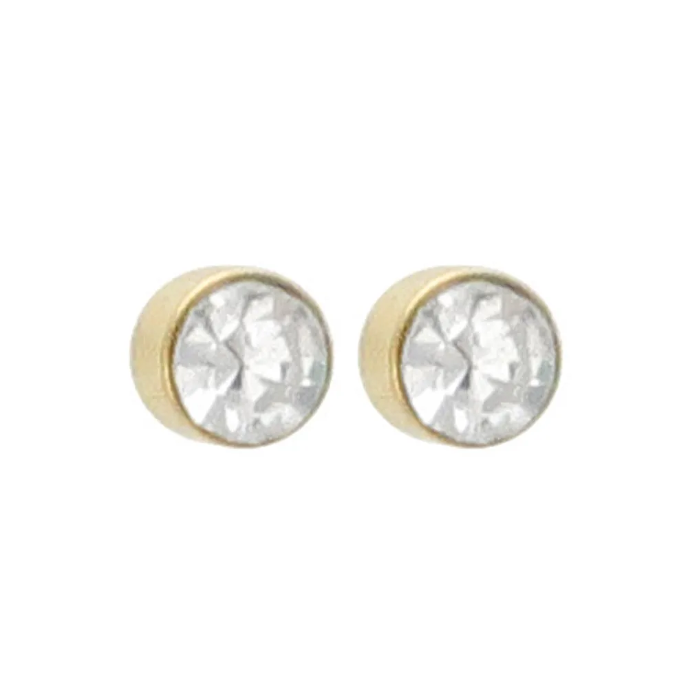 2mm Stone 18K Gold Post Studs