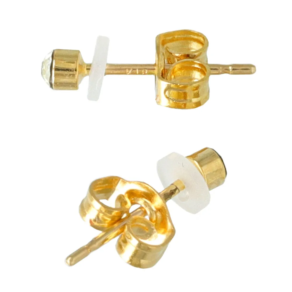 2mm Stone 18K Gold Post Studs