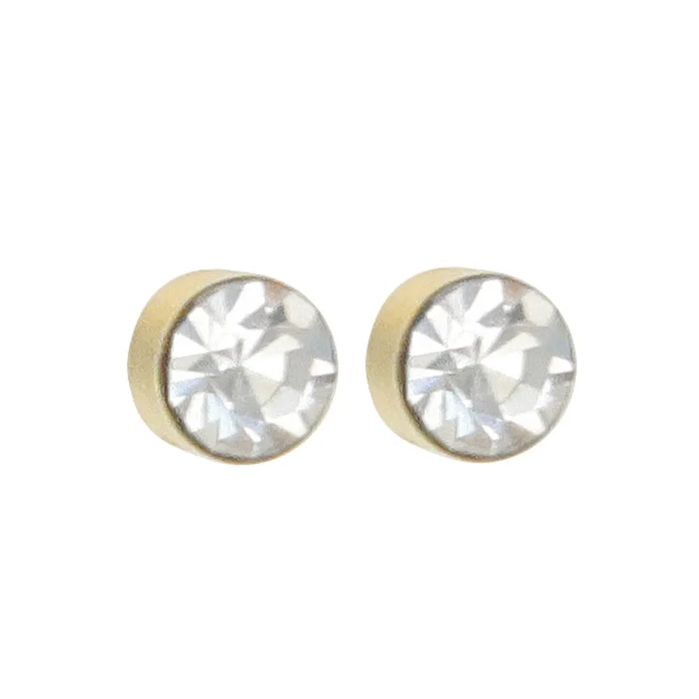 3mm Stone 18K Gold Post Studs