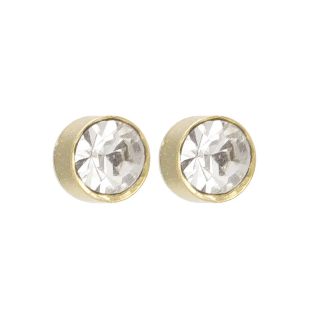 4mm Stone 18K Gold Post Studs