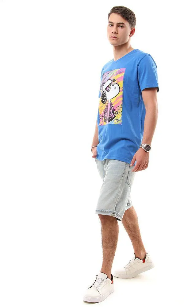 57485 Printed Snoopy Blue Slip On T-Shirt