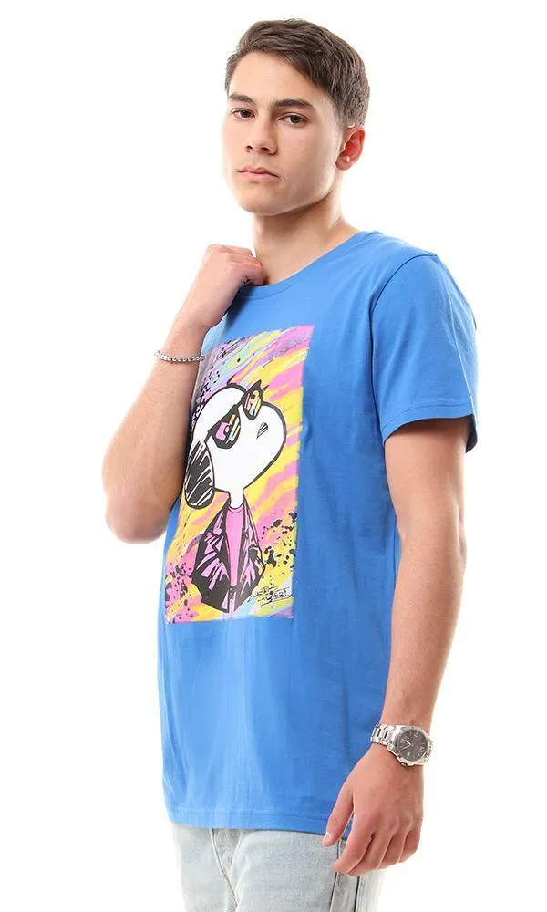 57485 Printed Snoopy Blue Slip On T-Shirt