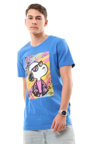 57485 Printed Snoopy Blue Slip On T-Shirt