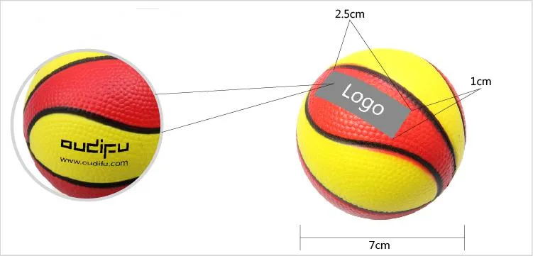 7cm Basketball Two-color Stress Ball