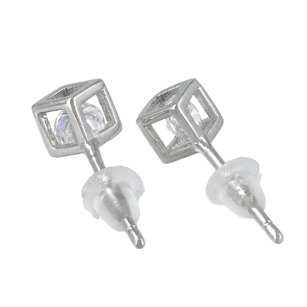 925 Silver Cube Studs