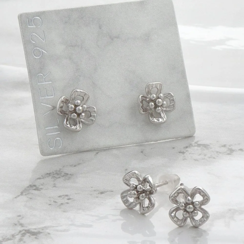 925 Silver Flower Studs