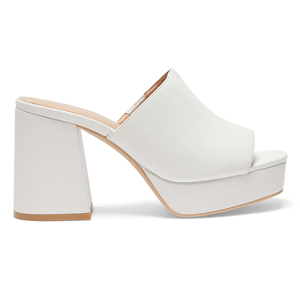 Ace Heel in White Smooth