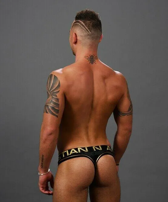 Andrew Christian Thong Midnight Tangas Shiny Golden Print 91285 1