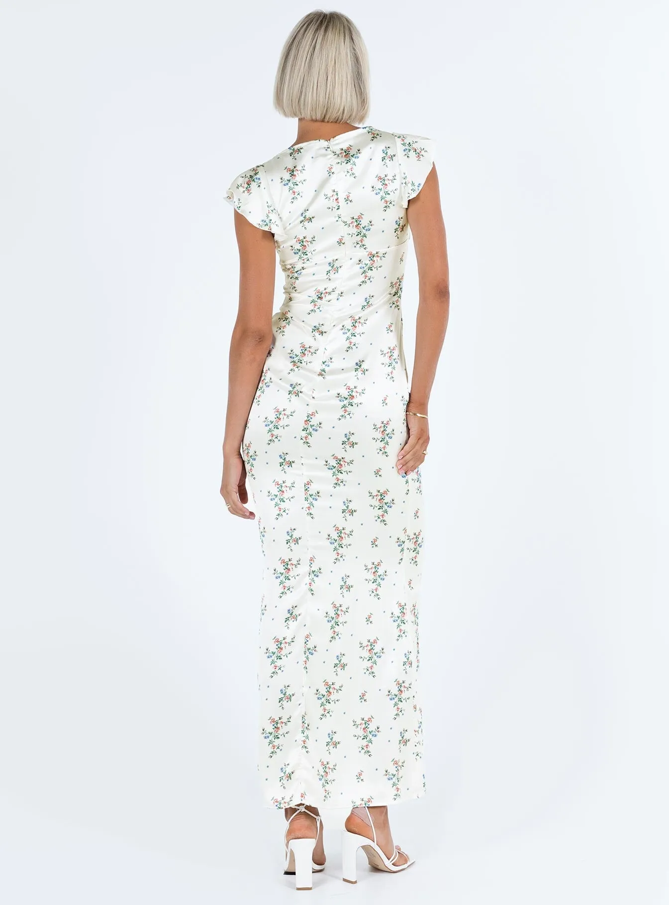 Armas Lace Trim Maxi Dress Floral