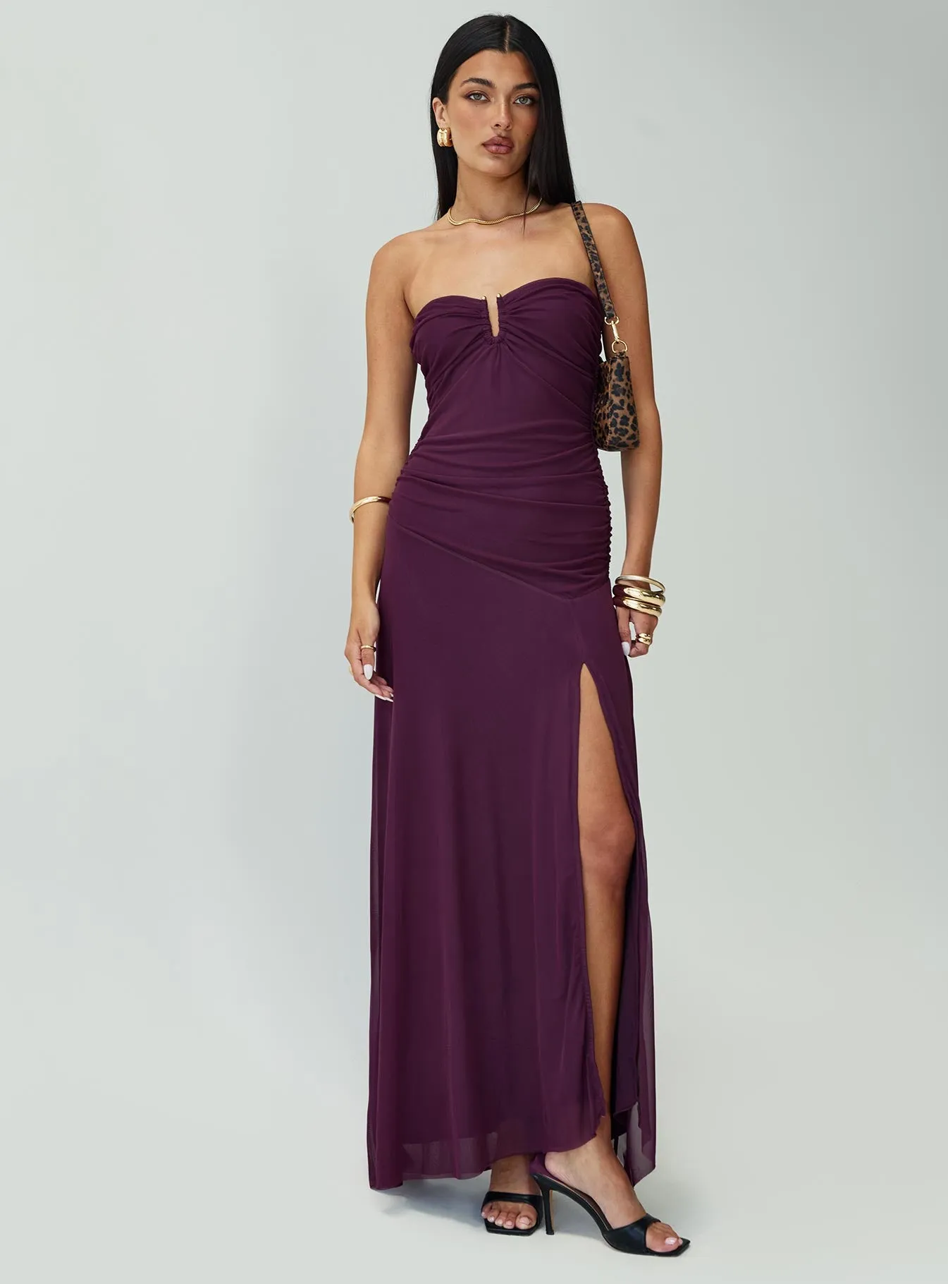 Barbarella Strapless Maxi Dress Purple