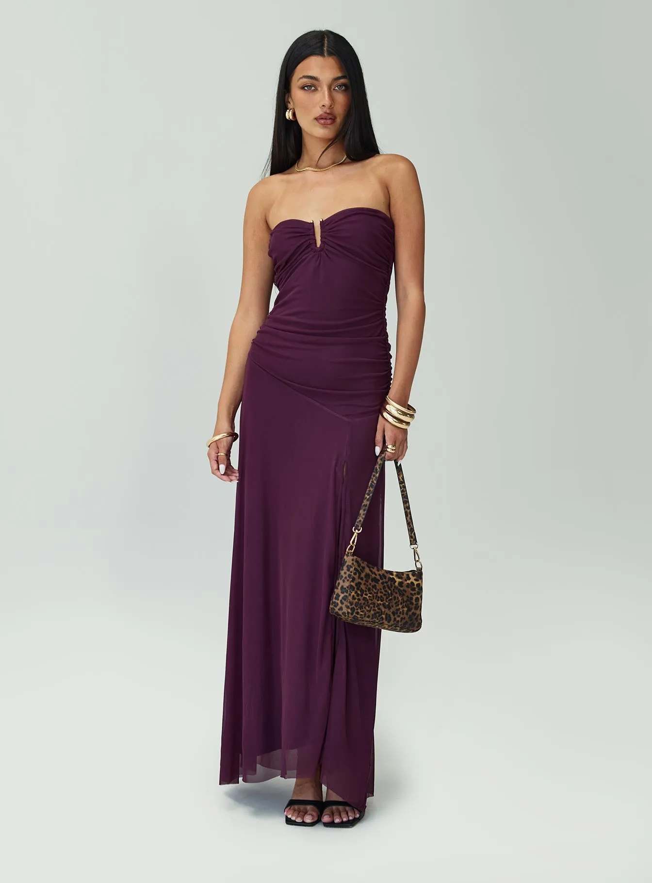 Barbarella Strapless Maxi Dress Purple