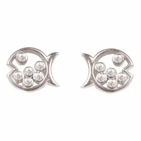 Bubble Fish Stud Earrings Silver