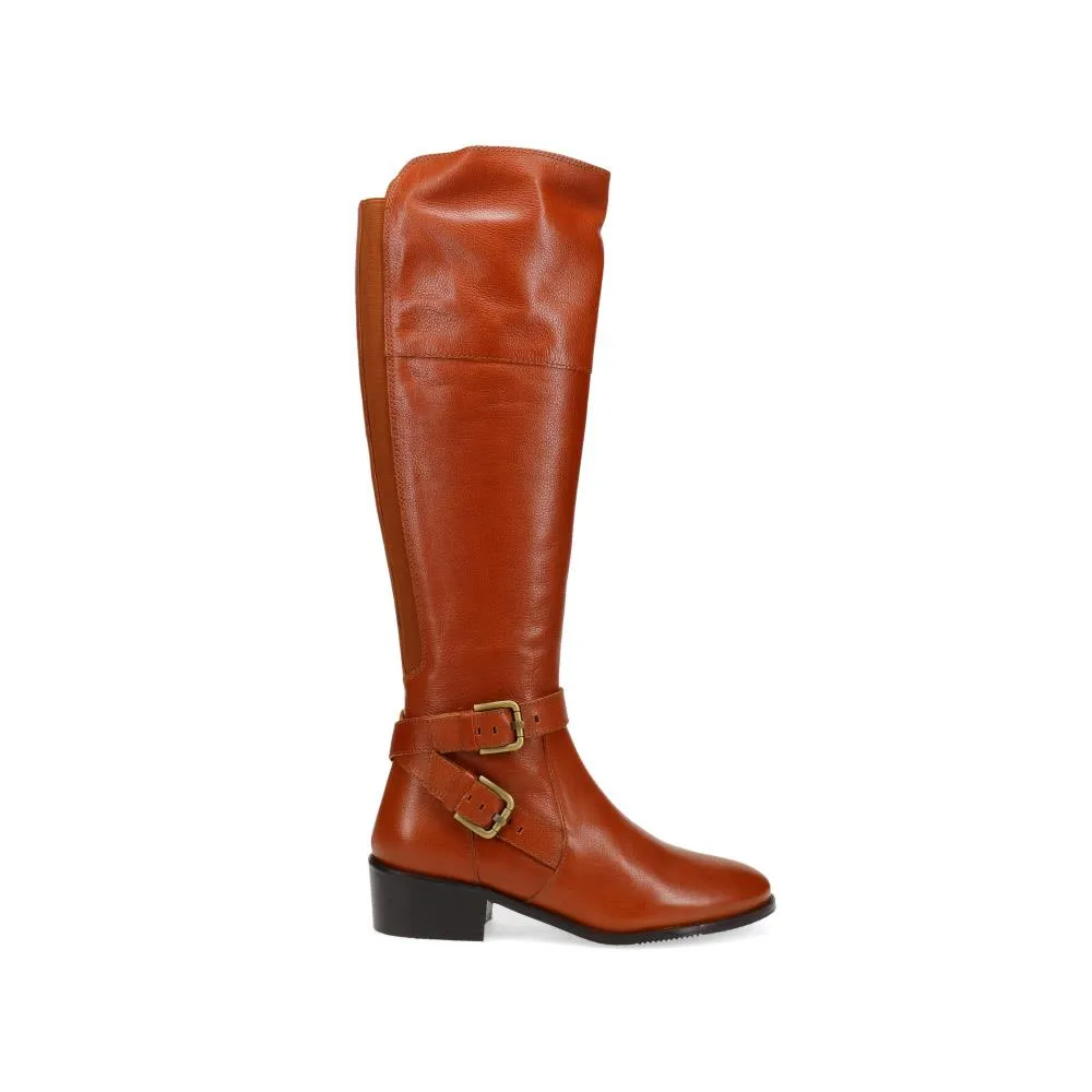 Buckled Leather Long Boots - PHOEBEXS / 326 206