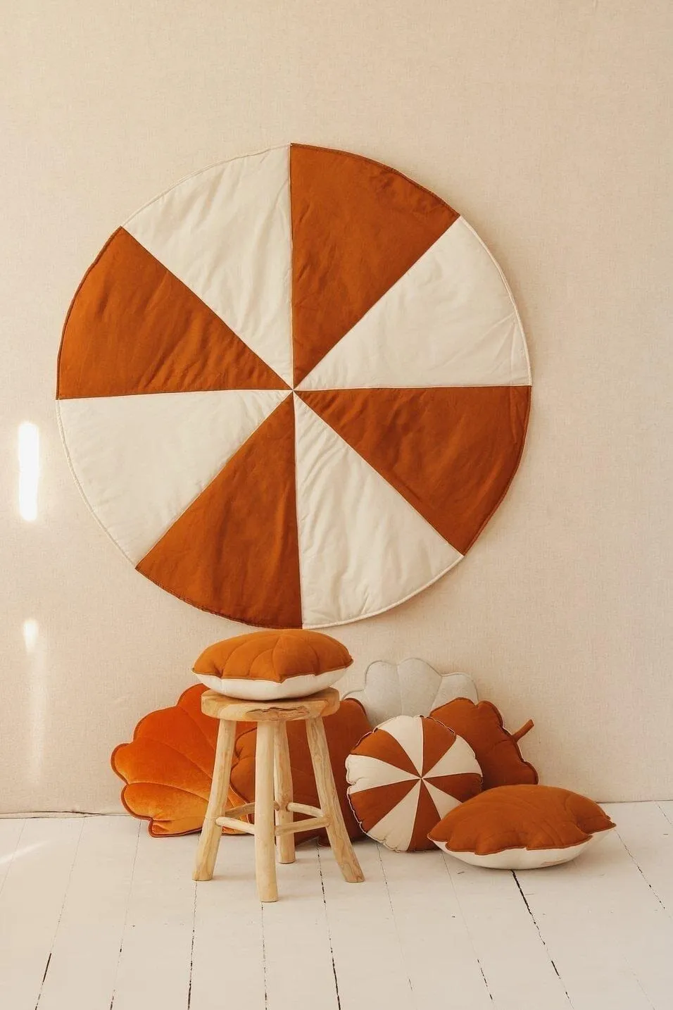 Caramel Candy Round Patchwork Mat