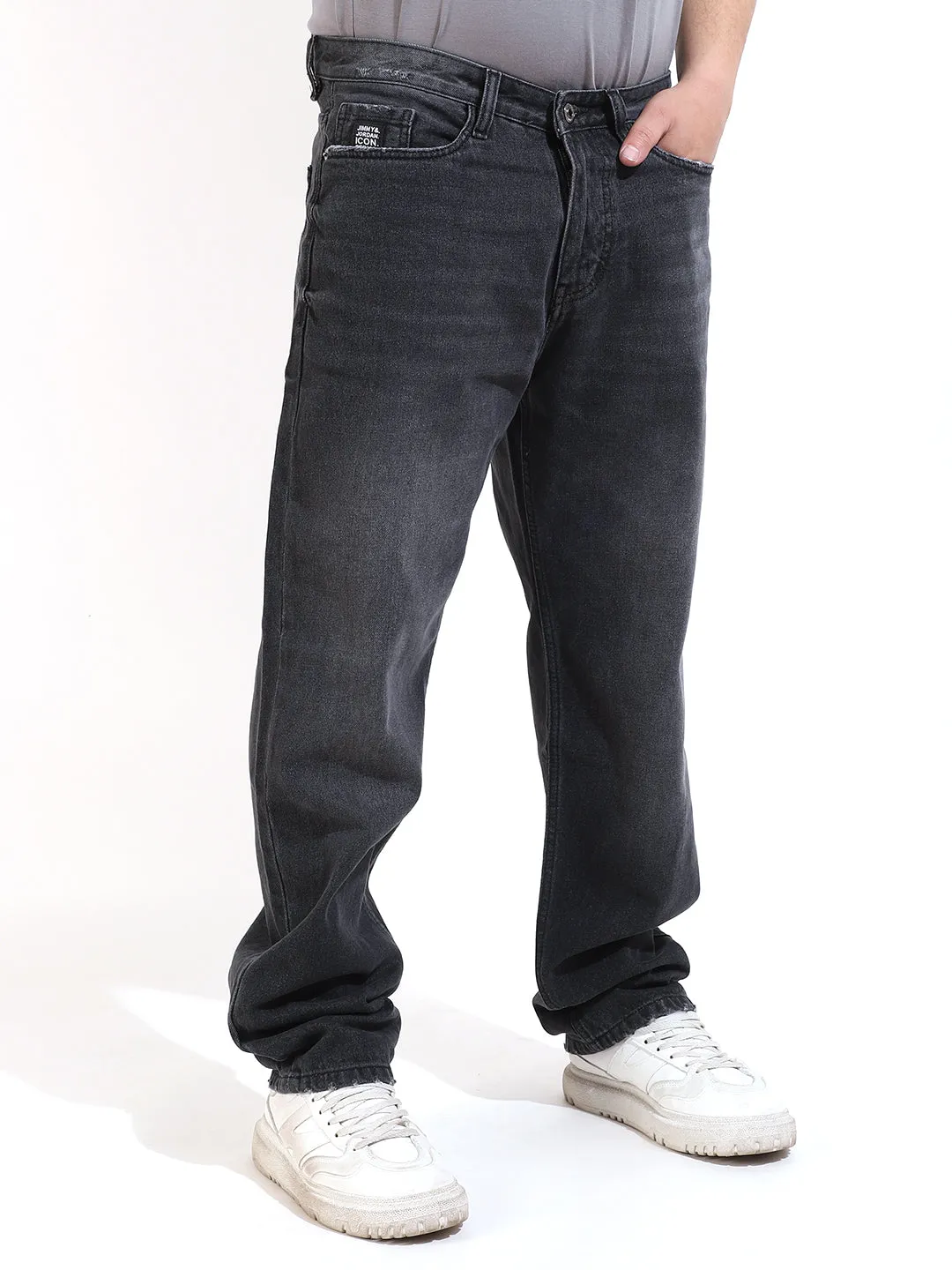 Charcoal Baggy Fit Denim Jeans