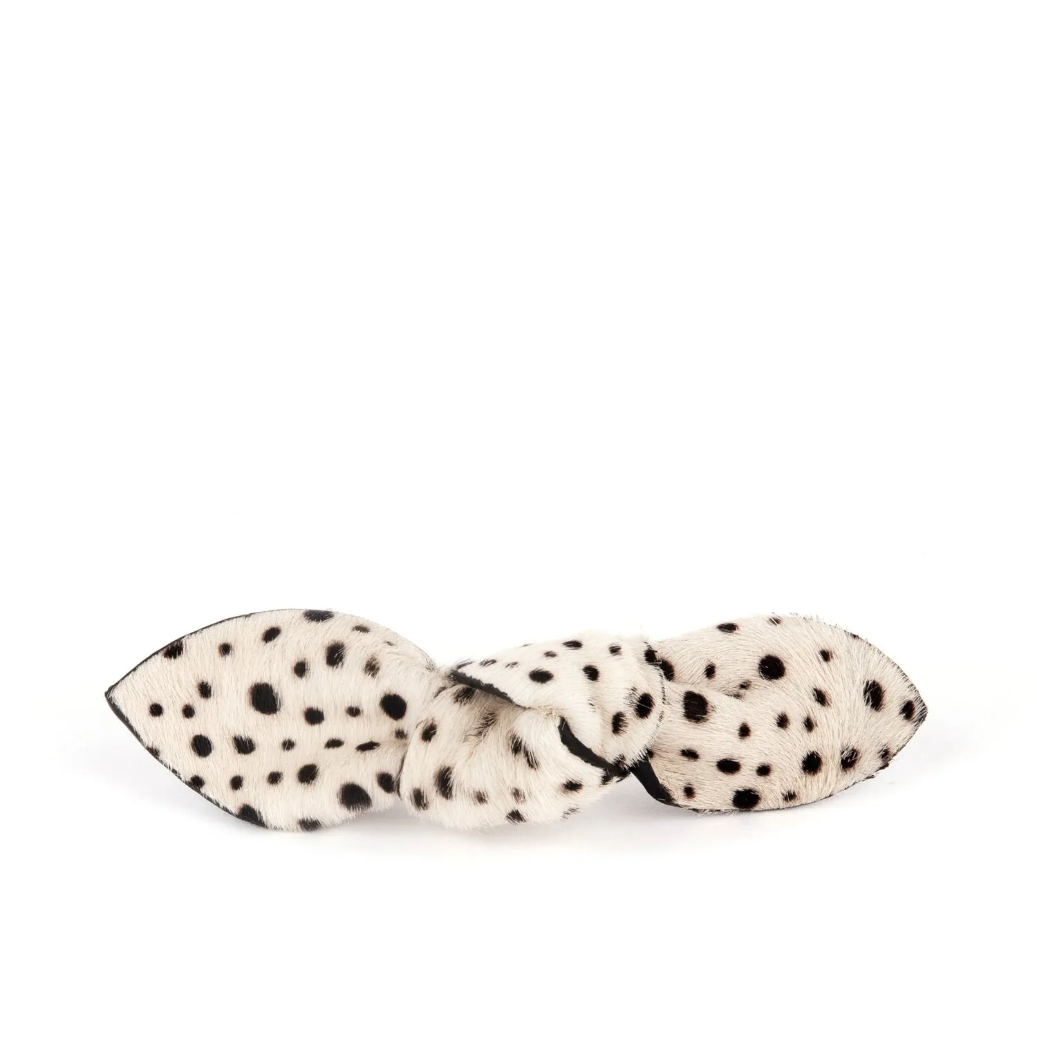 Charlotte Leather Knot Hair Barrette, Cheetah