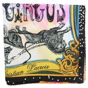 Christian Lacroix Scarf Circus Design - Large 36 Inch Square Twill Silk Scarf