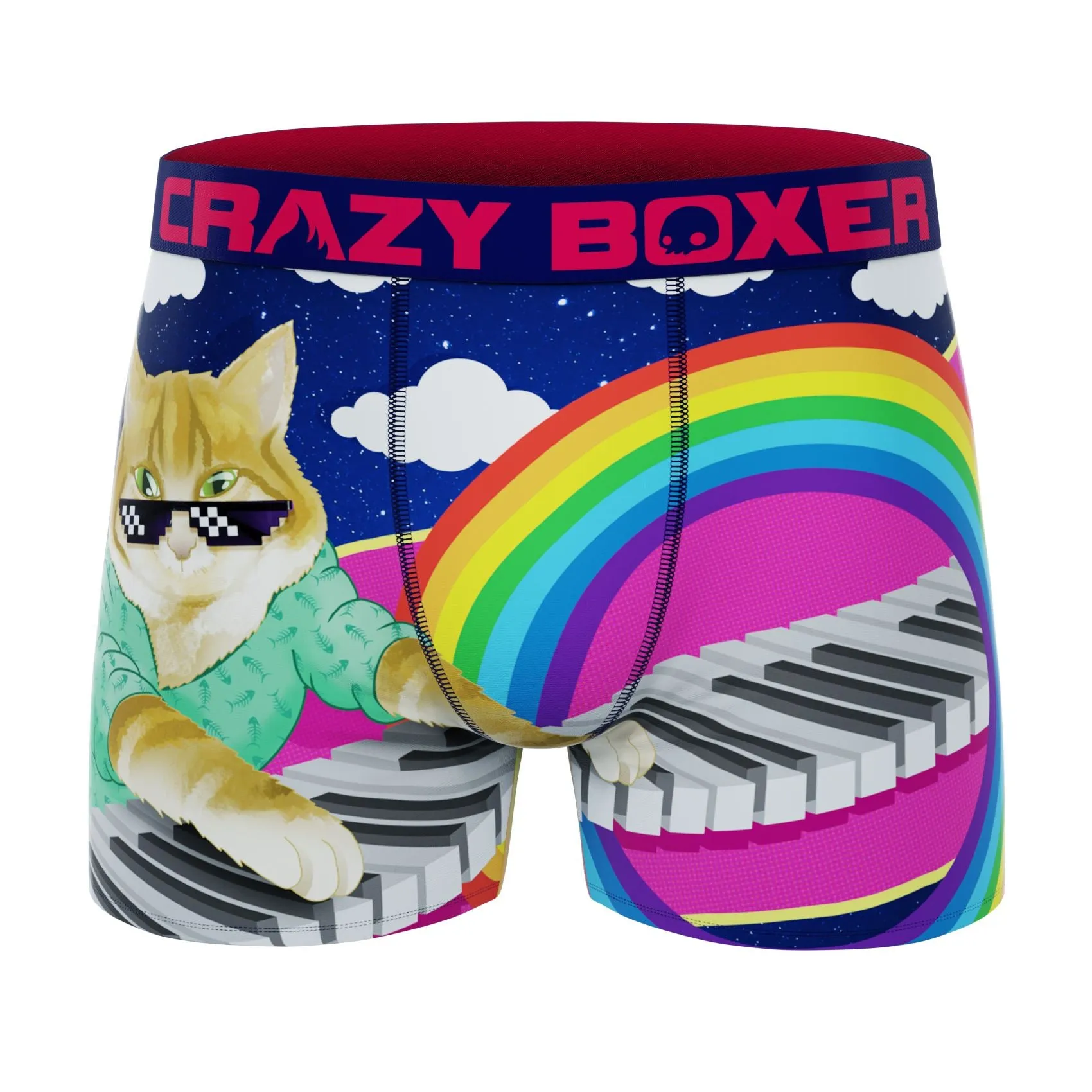 CRAZYBOXER Meme Cat Piano Men's Boxer Briefs