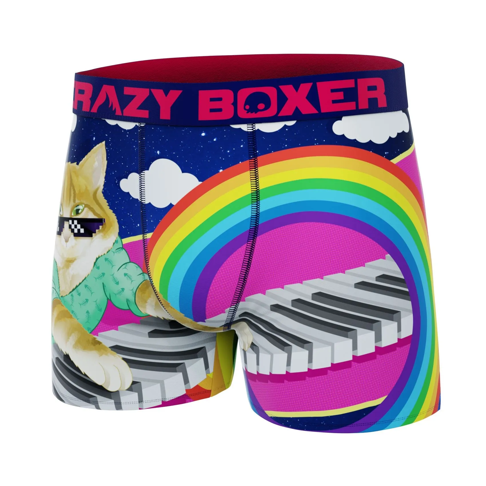 CRAZYBOXER Meme Cat Piano Men's Boxer Briefs