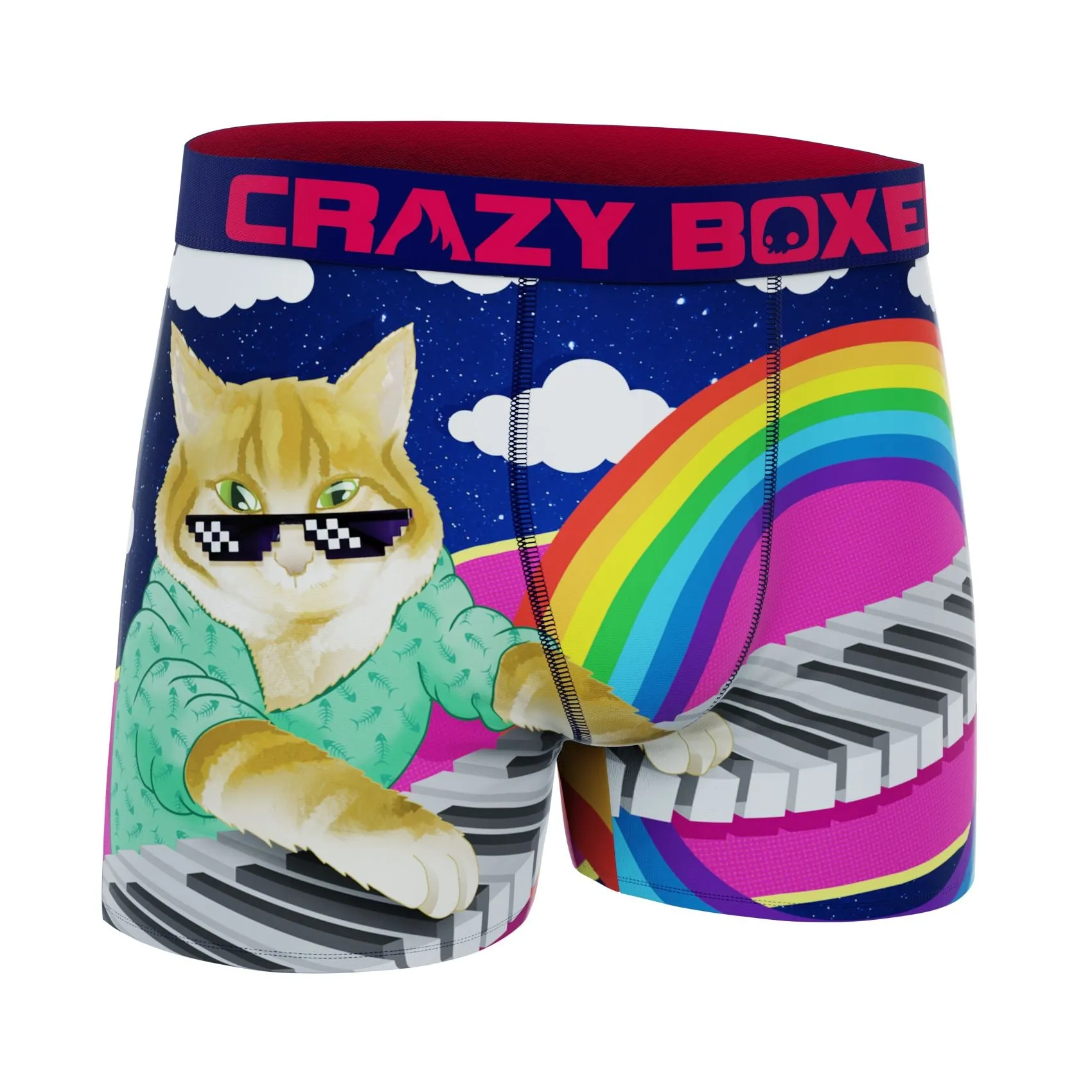 CRAZYBOXER Meme Cat Piano Men's Boxer Briefs