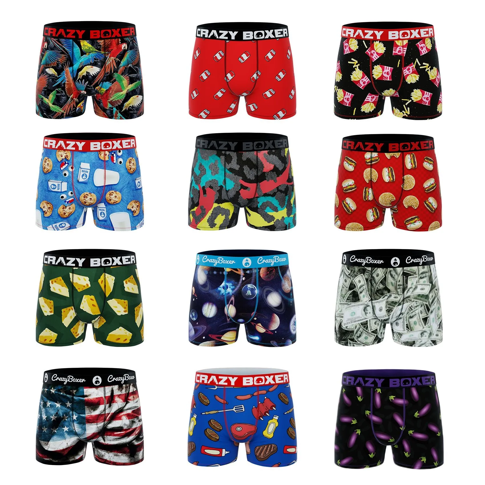 CRAZYBOXER Mystery Pack 3 Men's Boxer Briefs