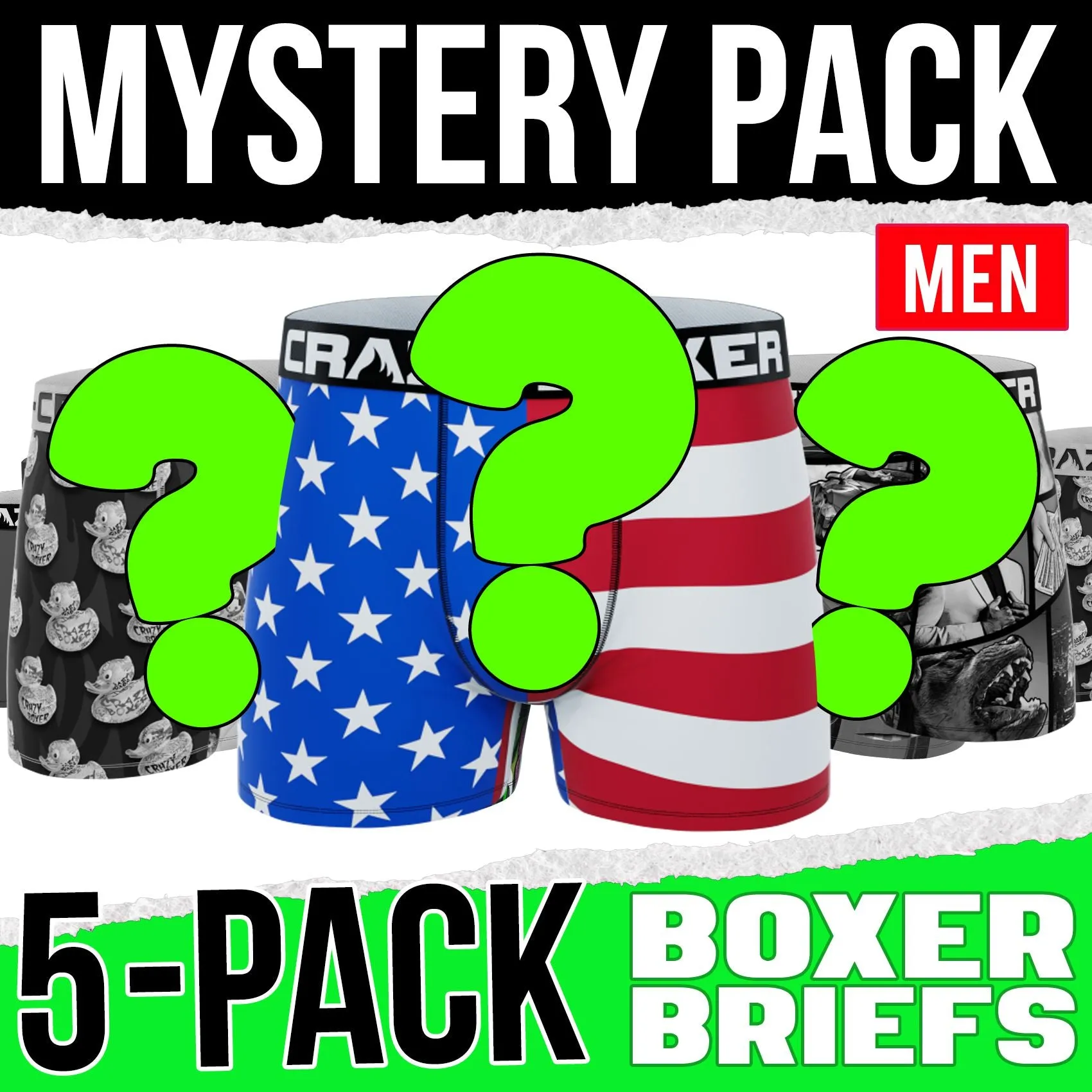 CRAZYBOXER Mystery Pack 5 Men's Boxer Briefs