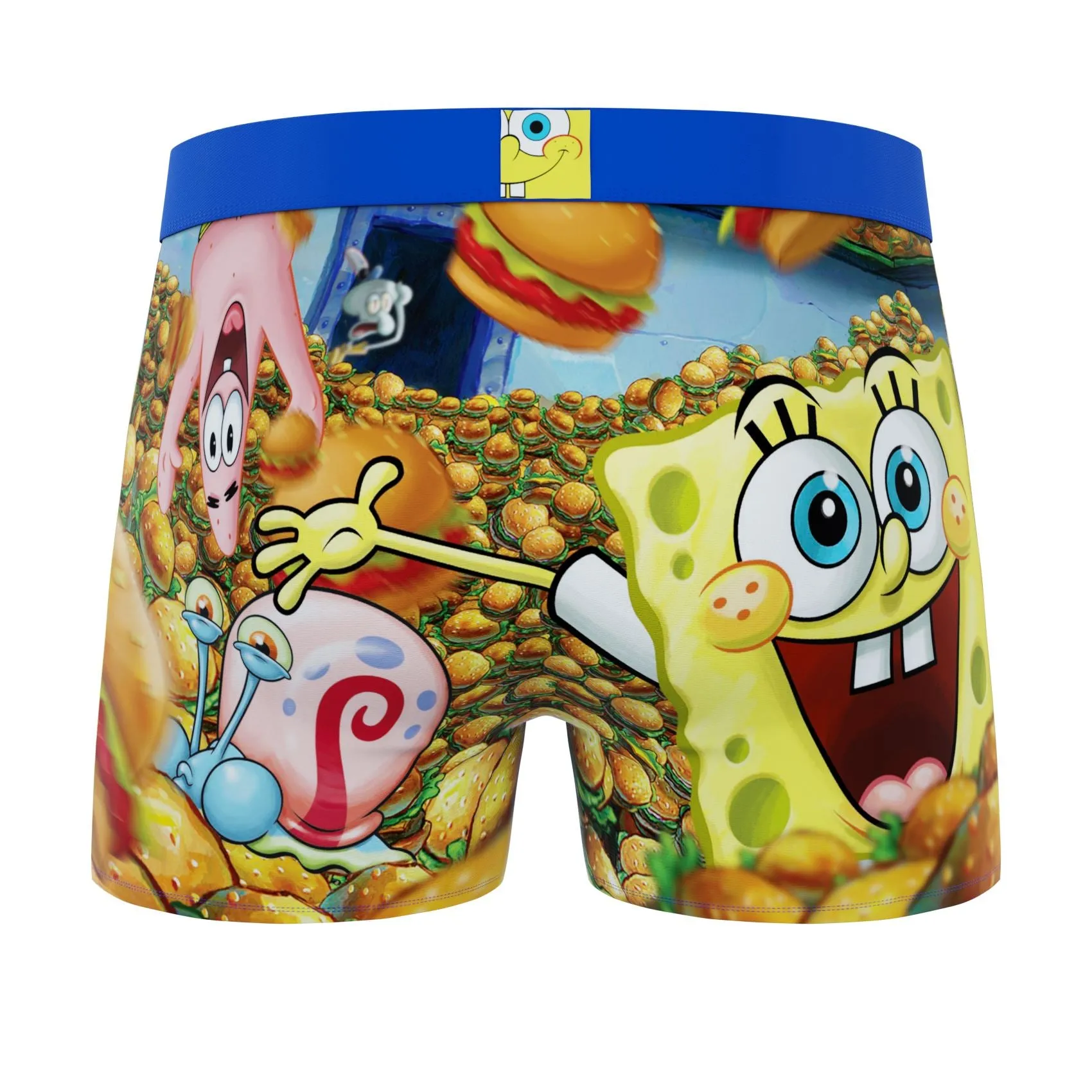 CRAZYBOXER Spongebob FACES   BURGER Men's Boxer Briefs (3 pack)