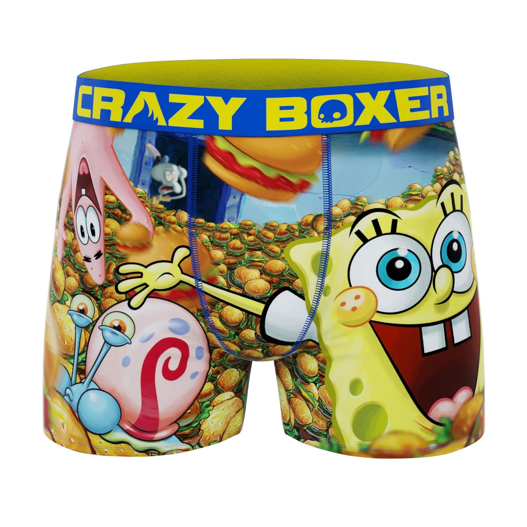 CRAZYBOXER Spongebob FACES   BURGER Men's Boxer Briefs (3 pack)