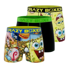 CRAZYBOXER Spongebob FACES   BURGER Men's Boxer Briefs (3 pack)